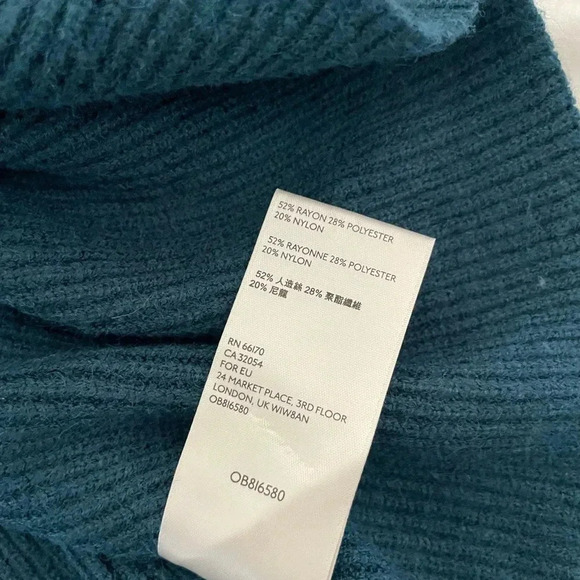 Free People structured ribbed turtleneck sweater in deep jade - Picture 8 of 9